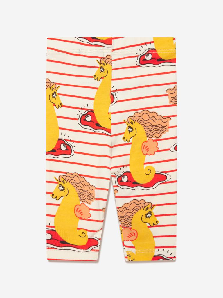 Mini Rodini Baby Girls Unicorn Seashorse Leggings in Red