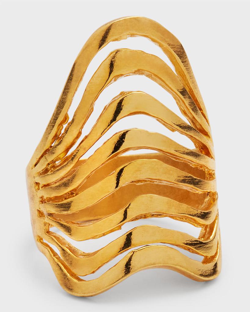 Devon Leigh Gold-Plated Ripple Ring