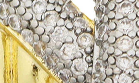 Panacea Two-Tone Pavé Crystal Crisscross Huggie Earrings 2