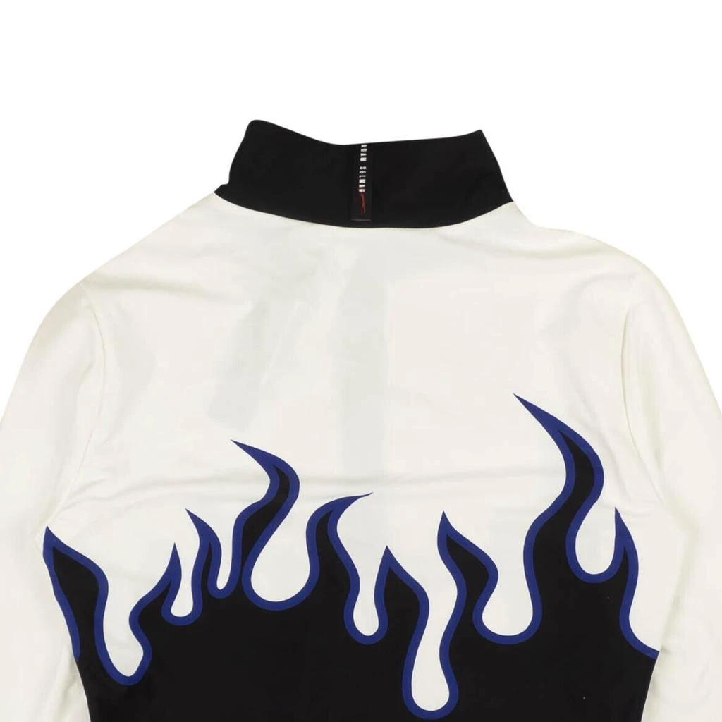 Adam Selman Long Sleeve Flame Crop Top - White/Black 1