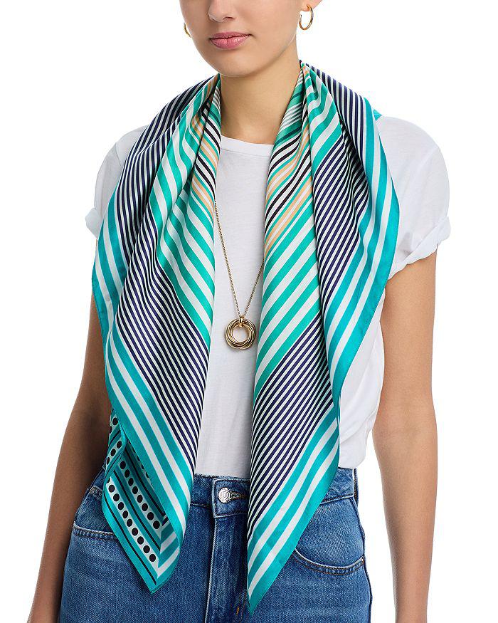 Echo Design Stripe Vortex Square Silk Scarf