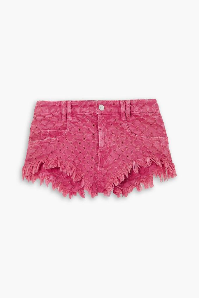 Isabel Marant Aneida fringed distressed denim shorts
