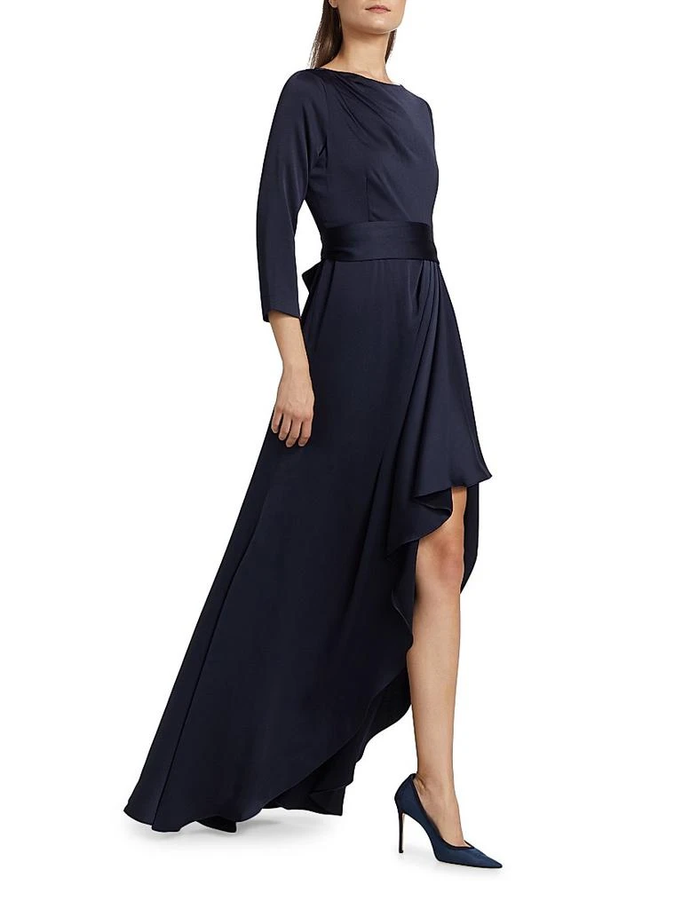 Teri Jon Draped Sash High-Low Gown 4