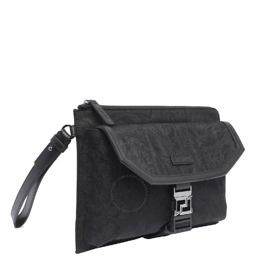 Versace Jacquard Pattern Logo-Patch Clutch Bag 3