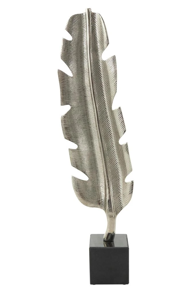 UMA Textured Silver Feather Statue 1
