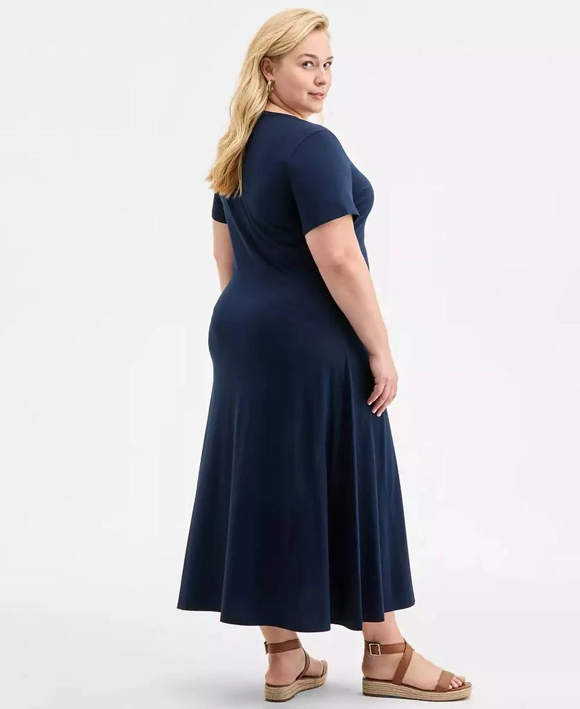 Style & Co Plus Size Solid Short-Sleeve Maxi Dress, Exclusively at Macy's 2