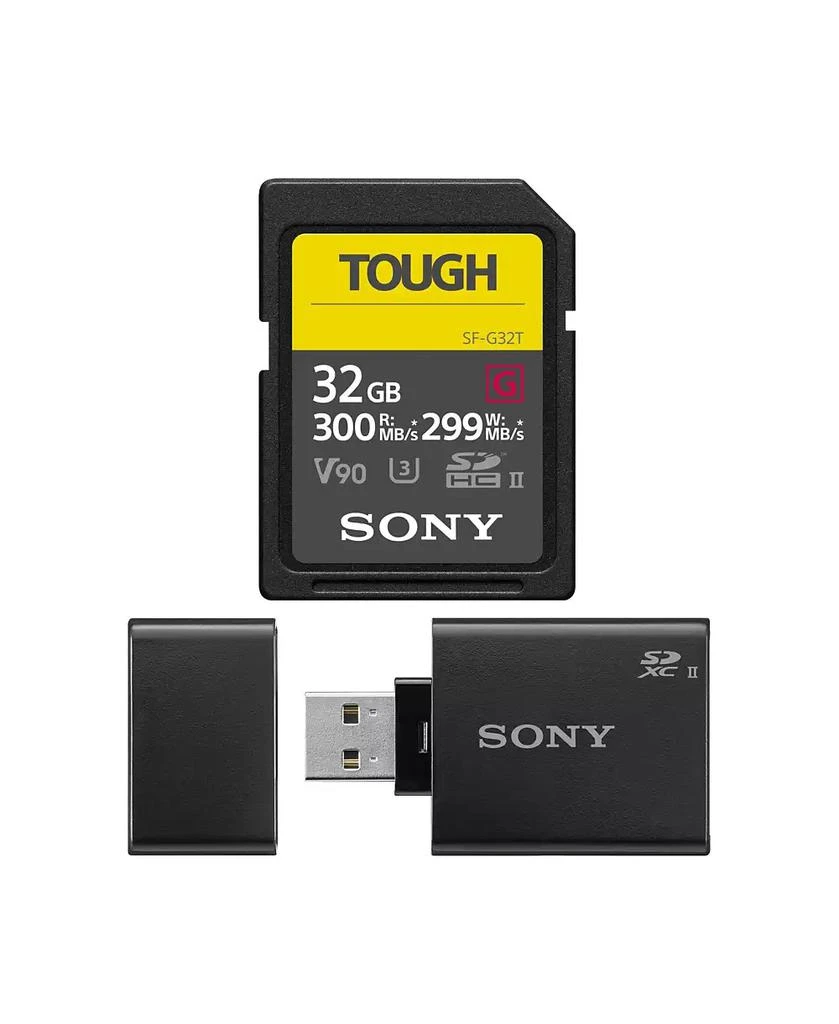 SONY SFG32TT1 32GB UHS-II Tough G-Series SD Card with UHS-II Card Reader 1