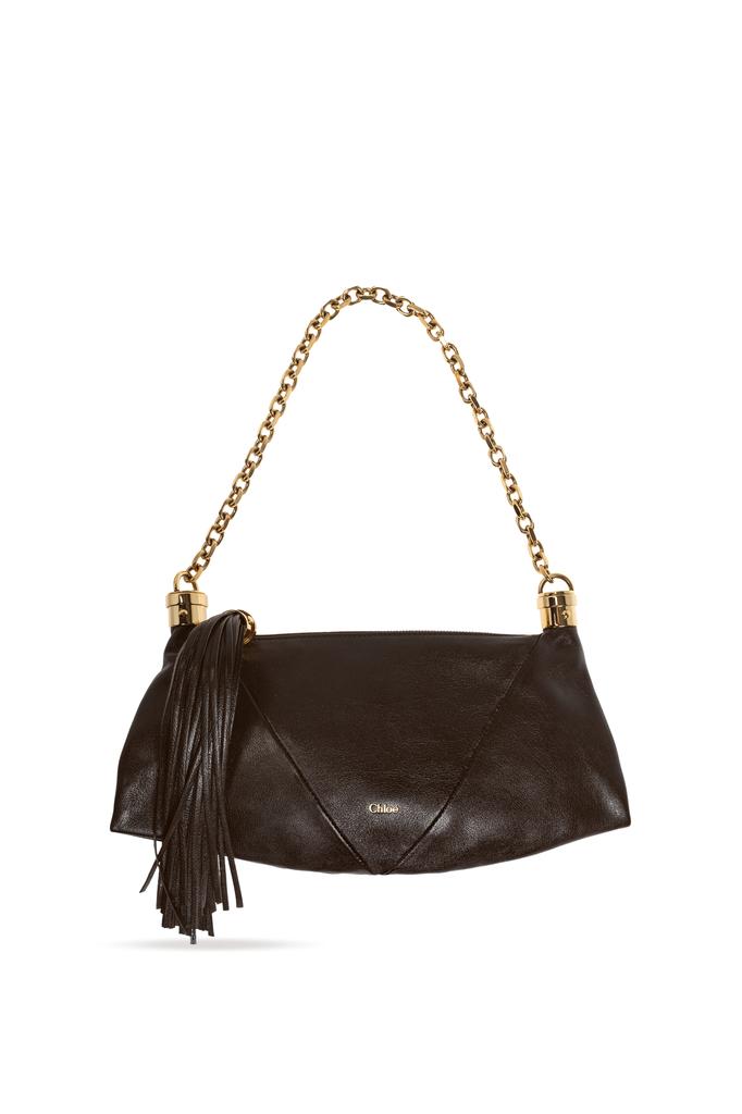 Chloé Black Velvet Small Chloã© Heritage Shoulder Bag
