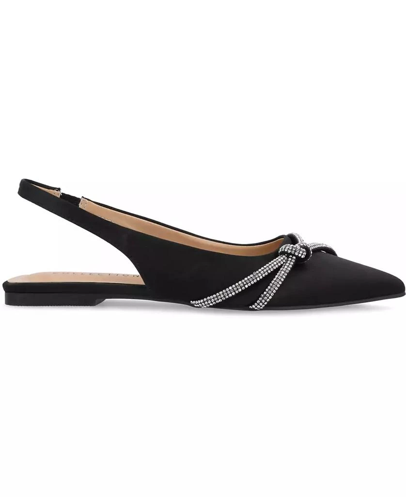 Journee Collection Women's Rebbel Rhinestone Knot Slingback Flats 2