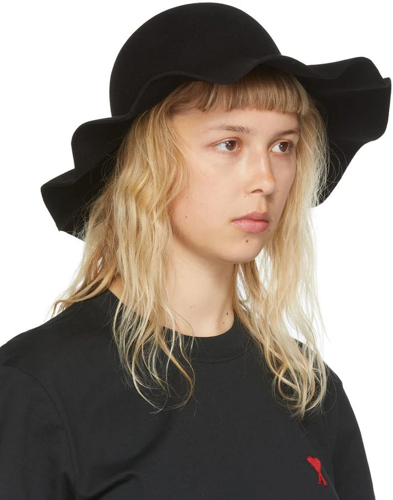 AMI Black Borsalino Edition Felted Hare Fur Hat 2