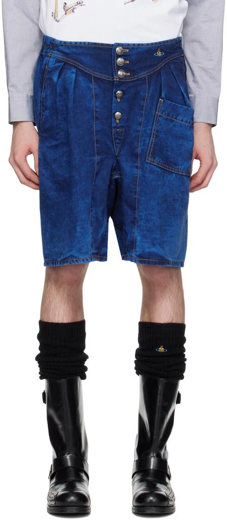 Vivienne Westwood Blue Bleached Shorts 1