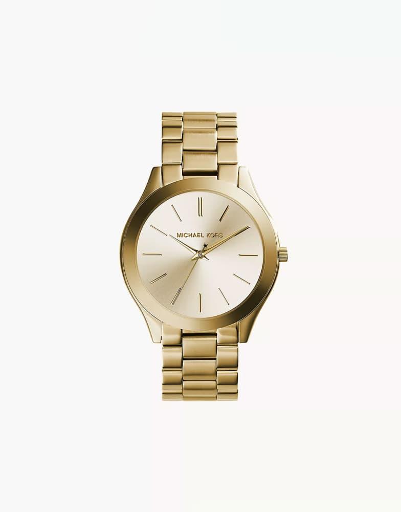 Michael Kors Michael Kors Women's slim runway three-hand, gold-tone stainless steel watch, mk3179 in gold