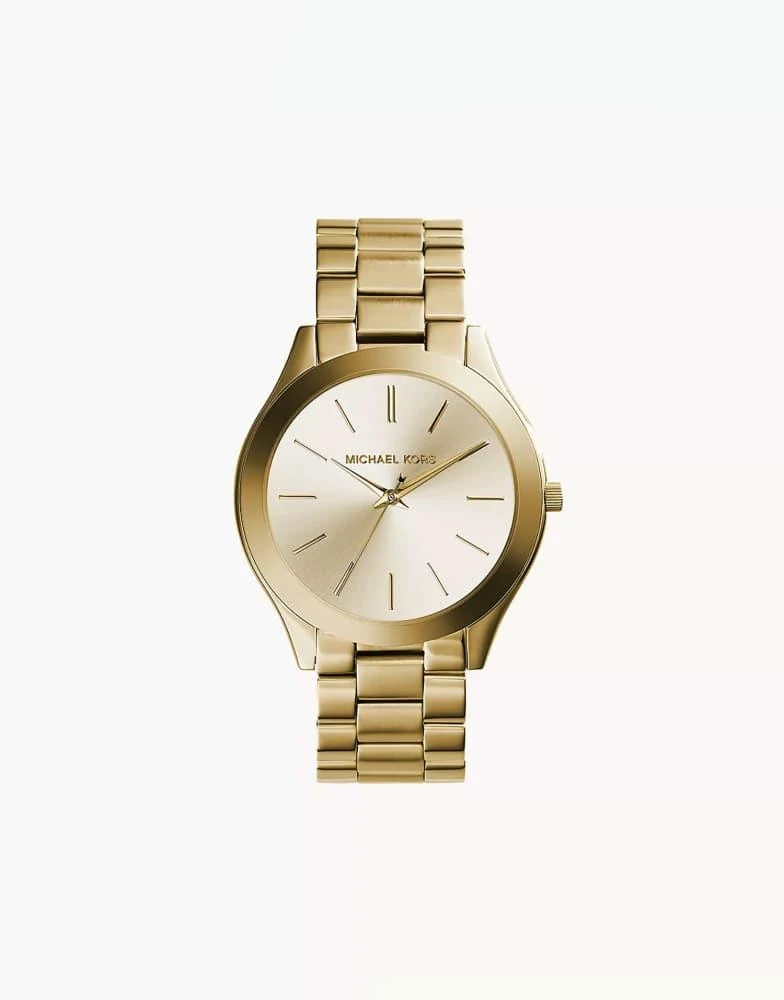 Michael Kors Michael Kors Women's slim runway three-hand, gold-tone stainless steel watch, mk3179 in gold 1