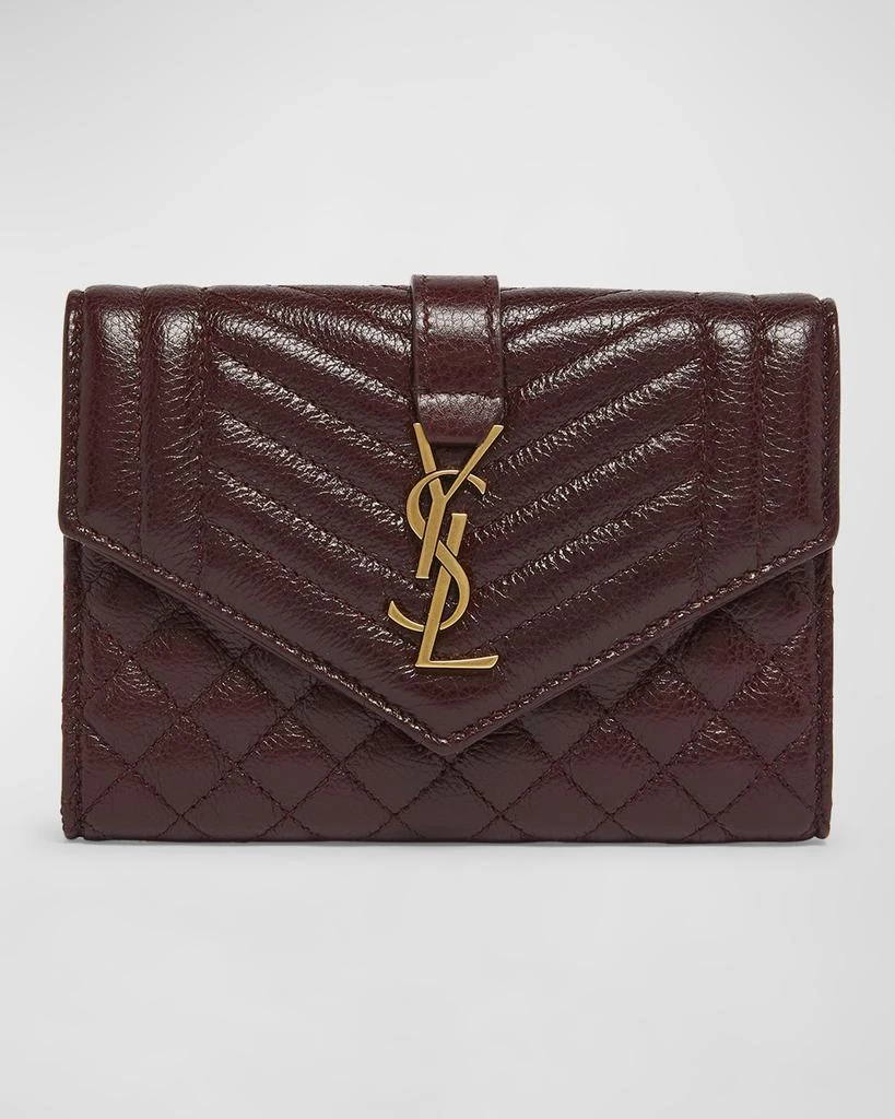 Yves Saint Laurent Small YSL Envelope Flap Wallet in Quilted Leather 1