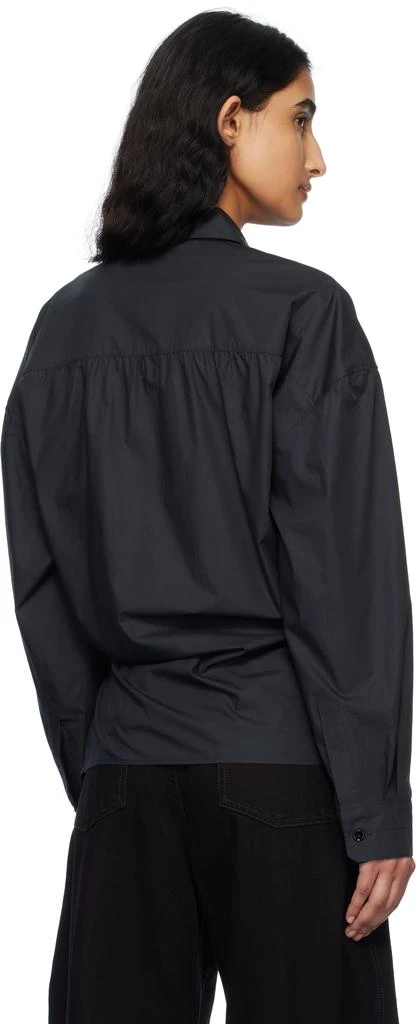 Lemaire Black Straight Collar Twisted Shirt 3