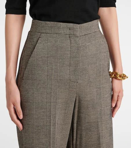 Max Mara Cognac houndstooth wool-blend straight pants 4