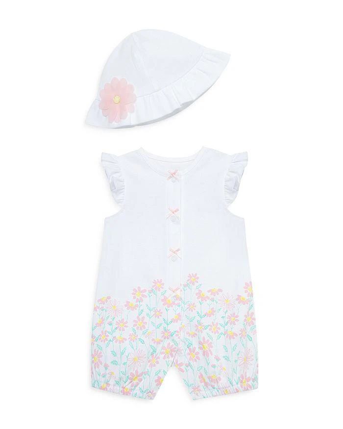 Little Me Baby Girls' Cotton Meadow Hat & Romper Set  1