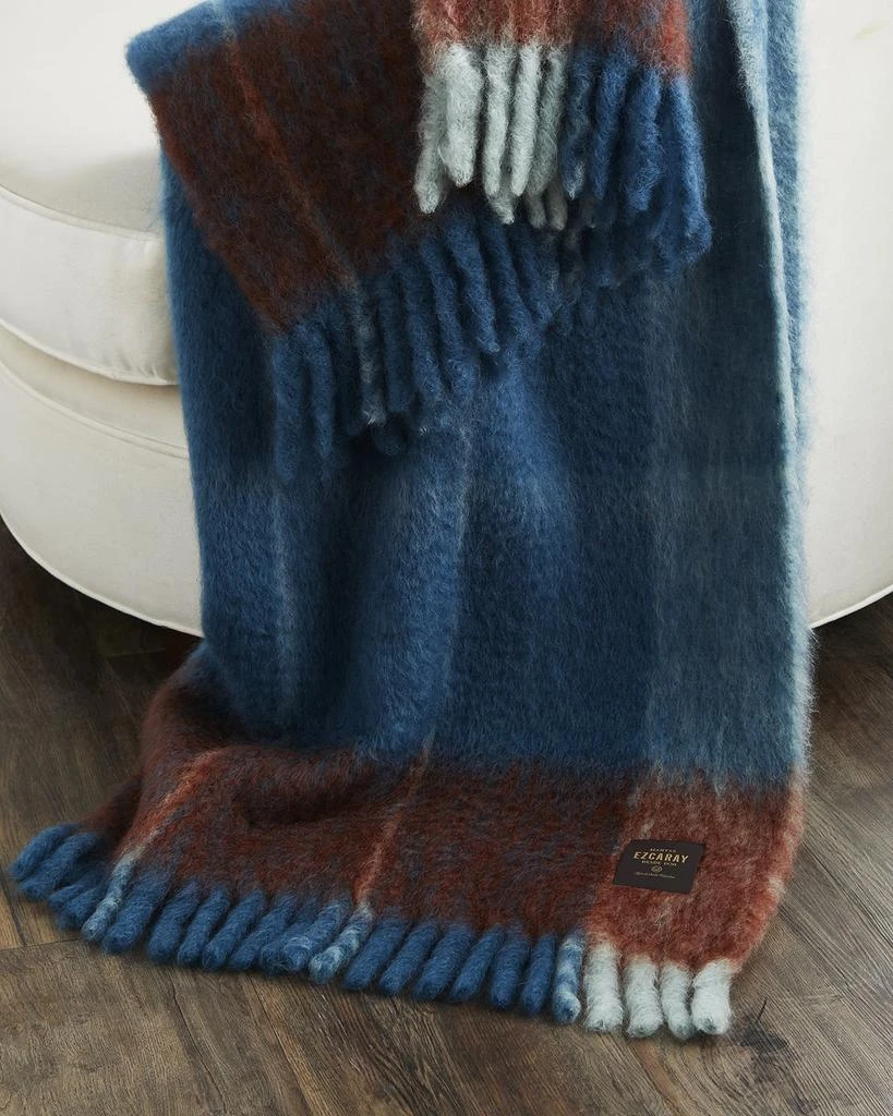 Mantas Ezcaray Twist Frame Collection Mohair-Blend Throw Blanket 1