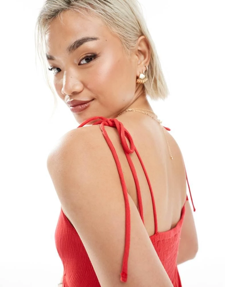 miss selfridge red dress Miss Selfridge - Satin Tie Back Maxi Dress - Women - Polyester/Spandex - 8 US
