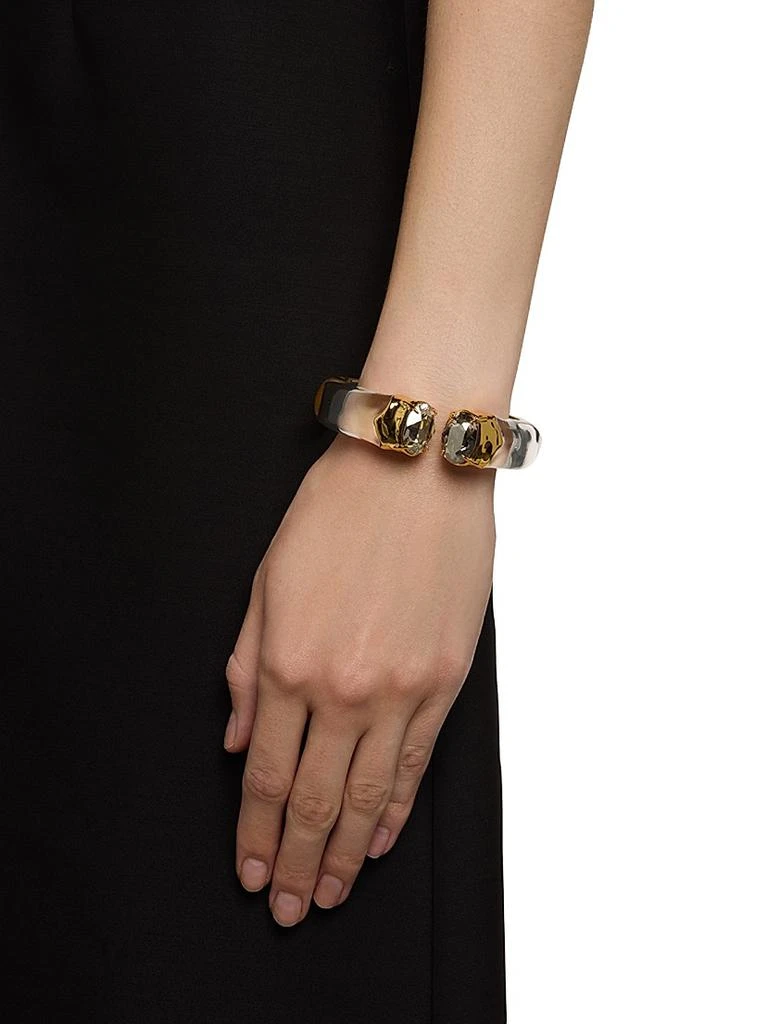 Alexis Bittar Bonbon 14K-Gold-Plated, Lucite® 
Crystal Hinged Bracelet 2
