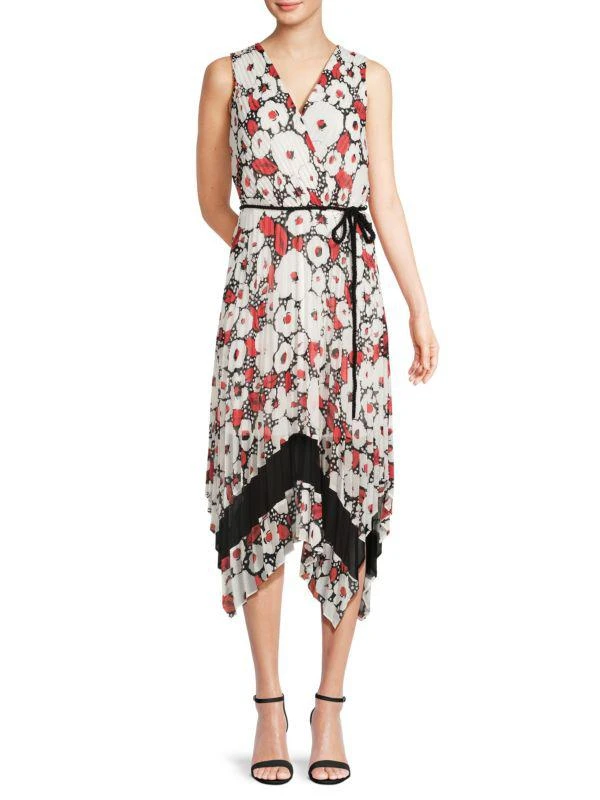 Karl Lagerfeld Paris Floral Surplice Midi Dress 1