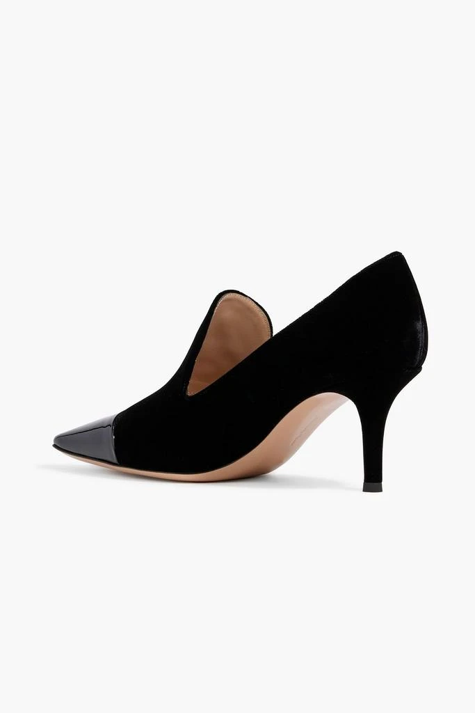 Gianvito Rossi Noemi patent leather-trimmed velvet pumps 3