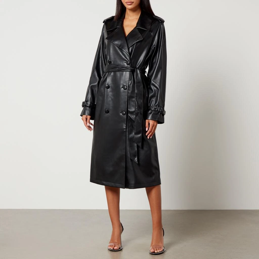 Good American Chino Faux-Leather Trench Coat 1
