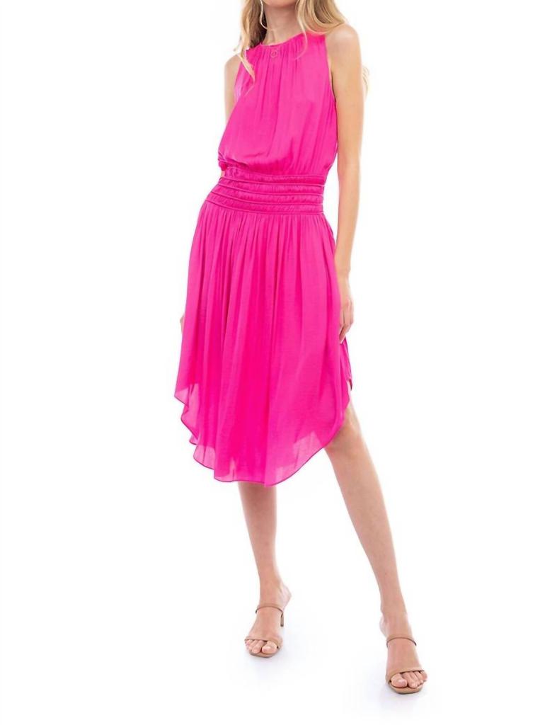 Naked Zebra Naked Zebra - Smocked Flared Midi Dress