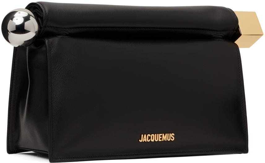 JACQUEMUS Black Les Sculptures 'La pochette rond carré' Clutch