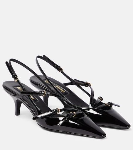 Miu Miu Patent leather slingback pumps 1