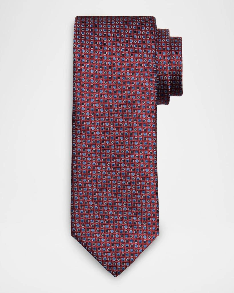 Canali Men's Neat Micro-Geometric Silk Jacquard Tie 1