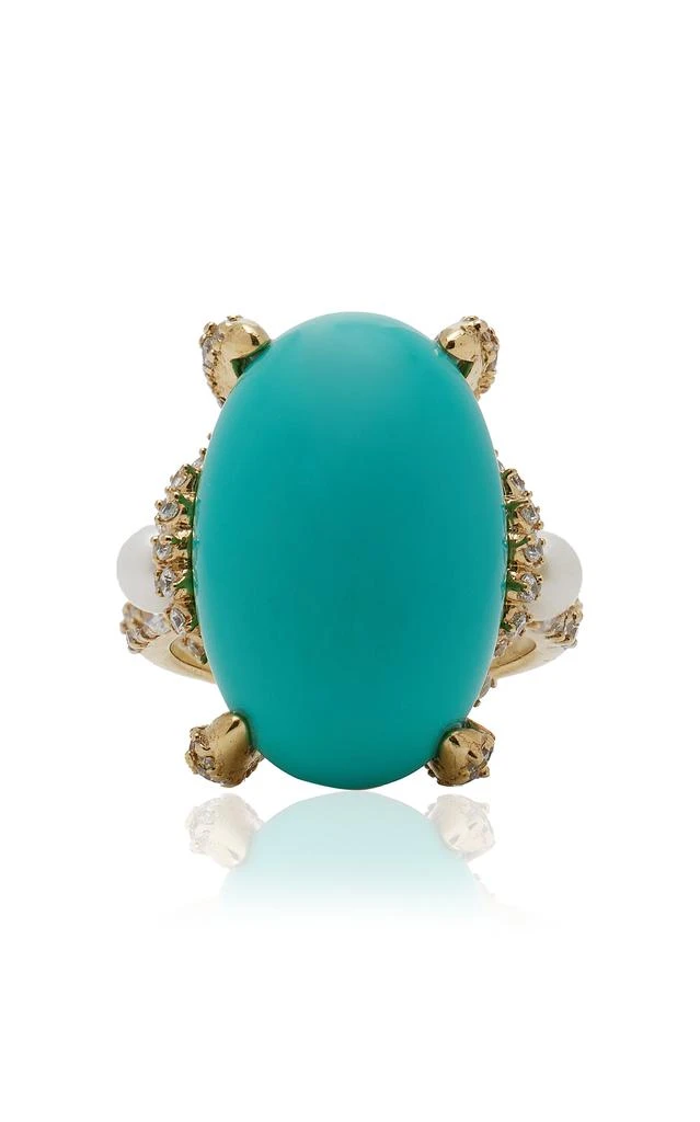 Anabela Chan Anabela Chan - 18K Gold Vermeil Turquoise Mermaid Ring - Blue - US 6 - Moda Operandi - Gifts For Her 1