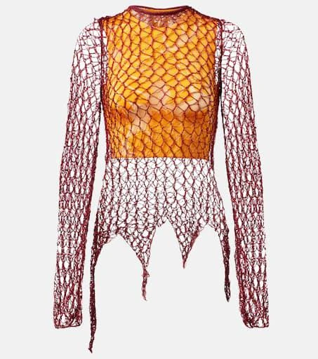 ETRO Open-knit sweater and printed crop top set 1