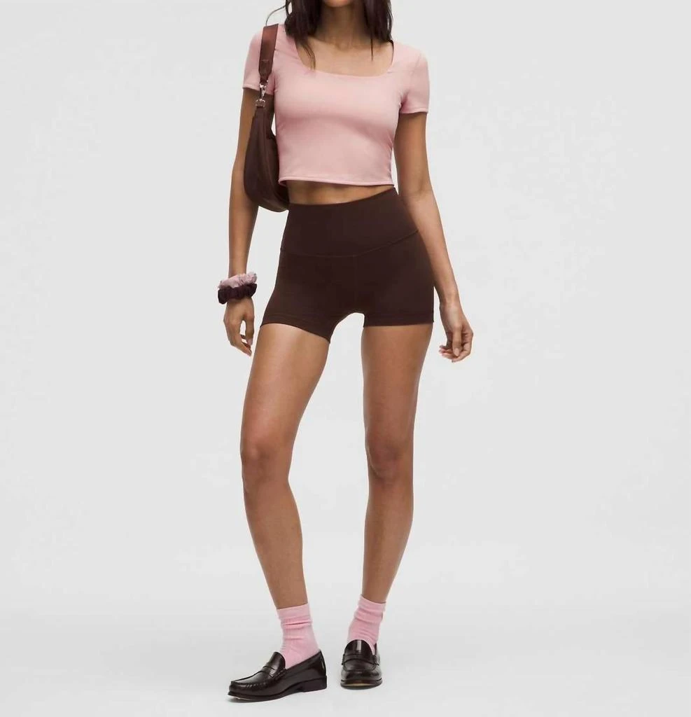 Lululemon Wunder Under Smoothcover Square Neck Tee In Pink Haze 5