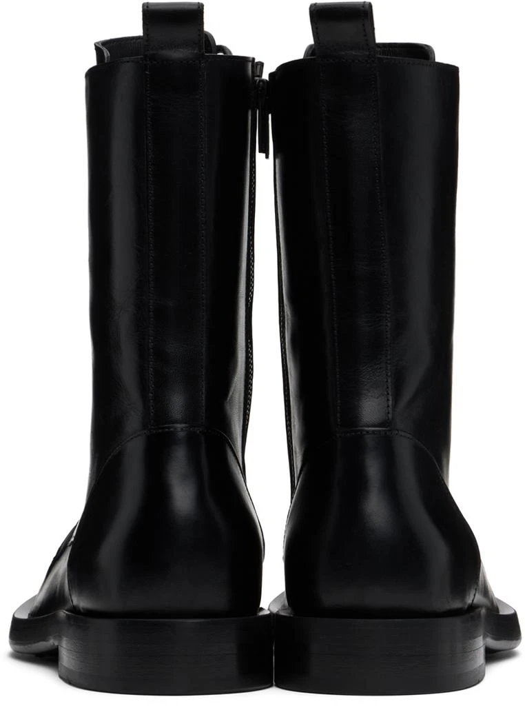 ANN DEMEULEMEESTER Black Gillian Pintuck Combat Boots 2