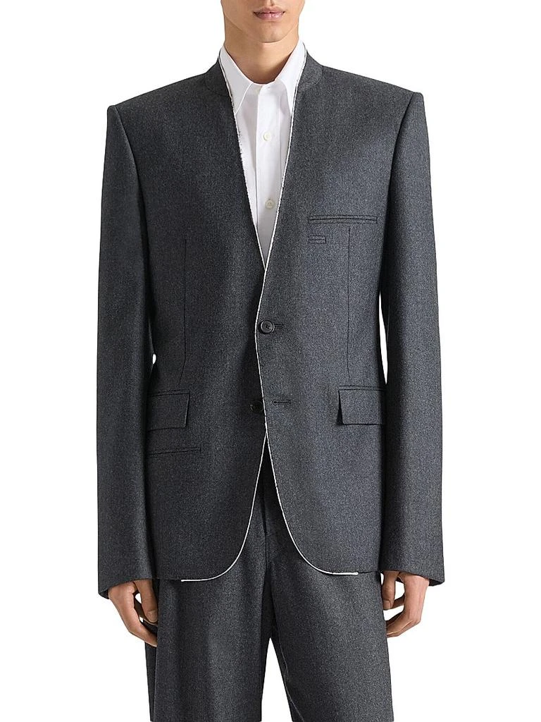 Givenchy Single-Breasted Collarless Fitted Jacket in Flannel 2