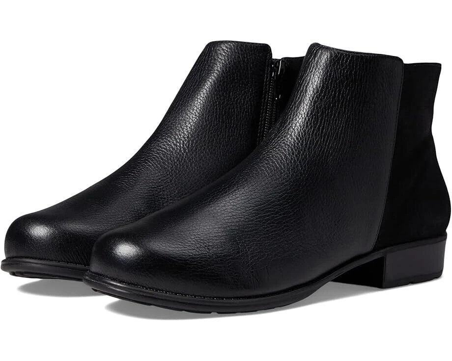 Walking Cradles Lewis Boots Women's US 10 Black Leather Side Zip Bootie ZPO1442 1