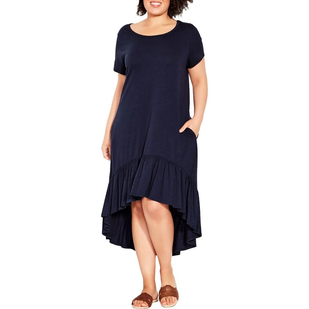 chinese dress ladies V-Neck Sleeveless Tea Length Dress Makena Ocean Blue / S
