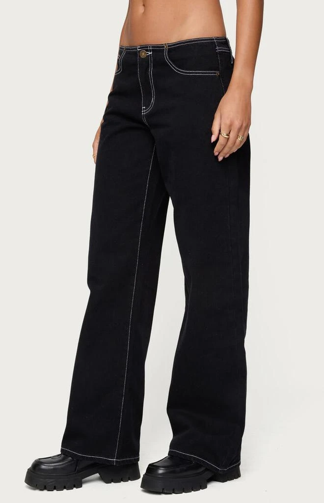 Edikted Contrast Stitch Low Rise Jeans 2