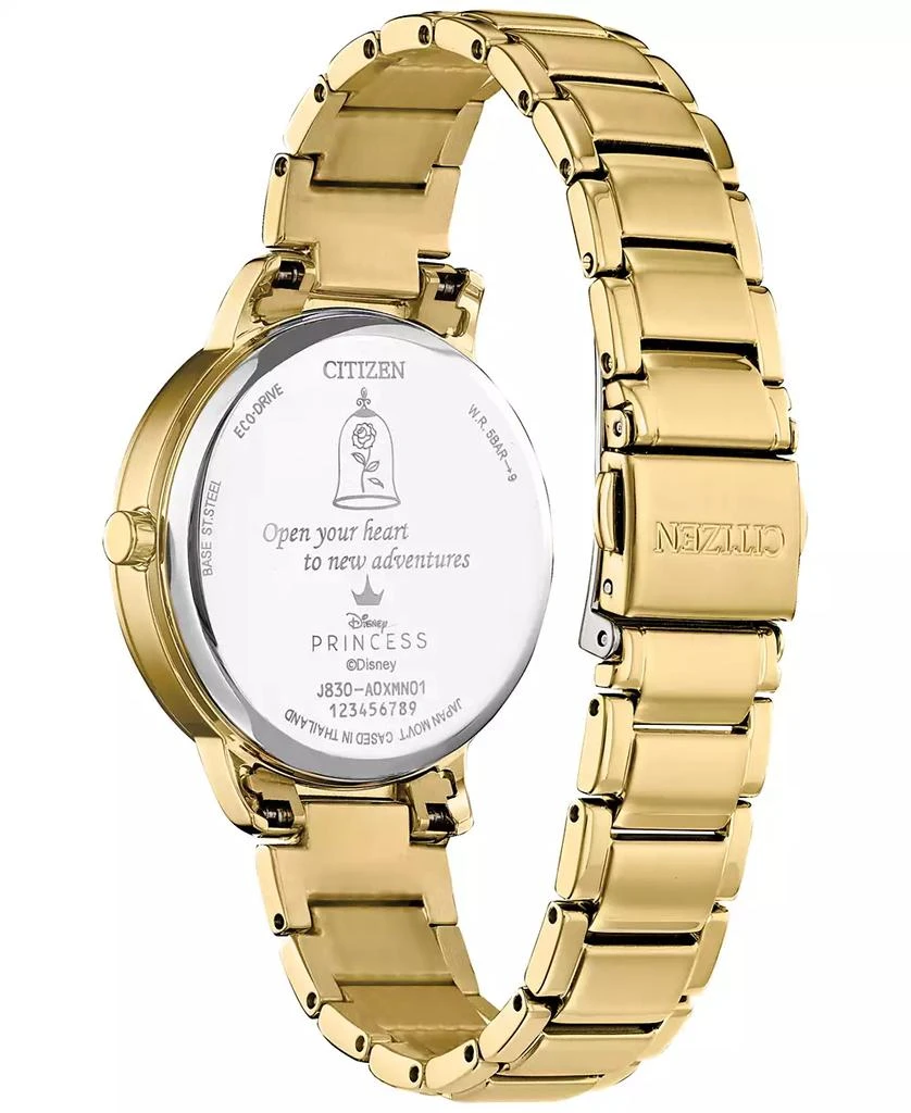 Citizen Eco-Drive Women's Disney Belle and Beast Gold-Tone Stainless Steel Bracelet Watch 36mm Gift Set 3