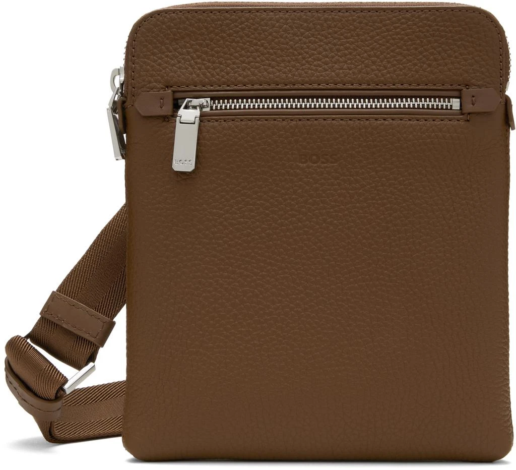 Hugo Boss Brown Envelope Embossed Logo Bag
