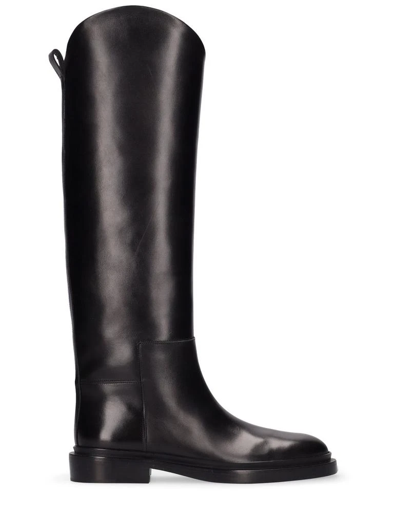 JIL SANDER 25mm Leather Riding Boots 1