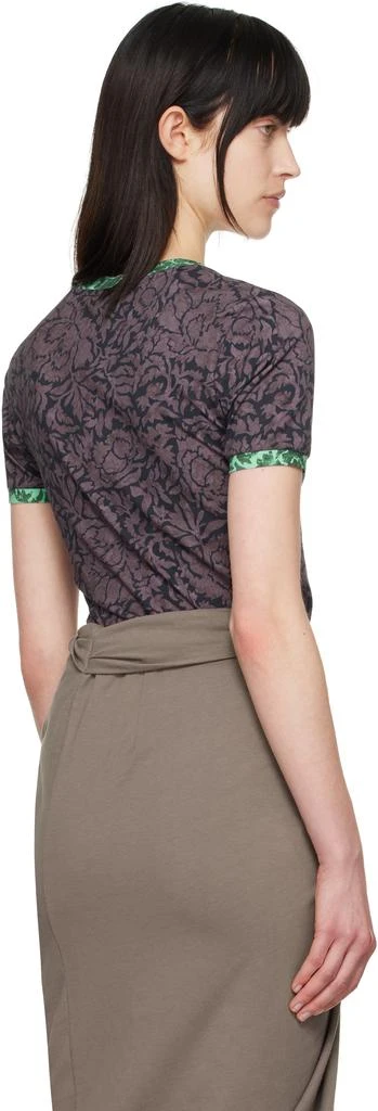 Dries Van Noten Purple & Green Printed Contrast T-shirt 3