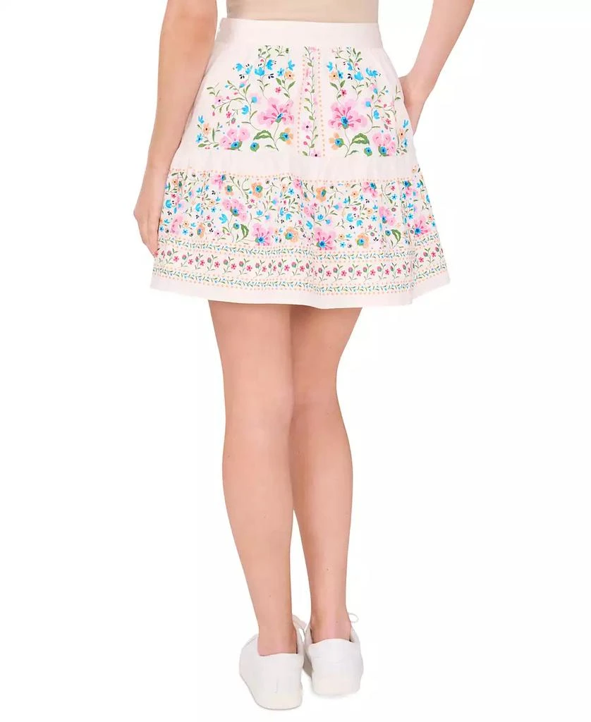 CeCe Women's A-Line Placed Print Ruffle Skirt 2