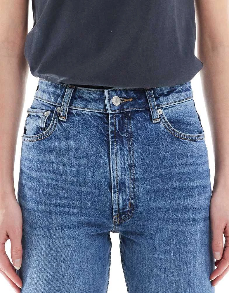 ASOS ASOS DESIGN Tall mid rise flare jeans in authentic dark midwash 5