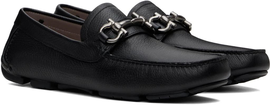 Salvatore Ferragamo Black Gancini Ornament Driver Loafers  display picture 1