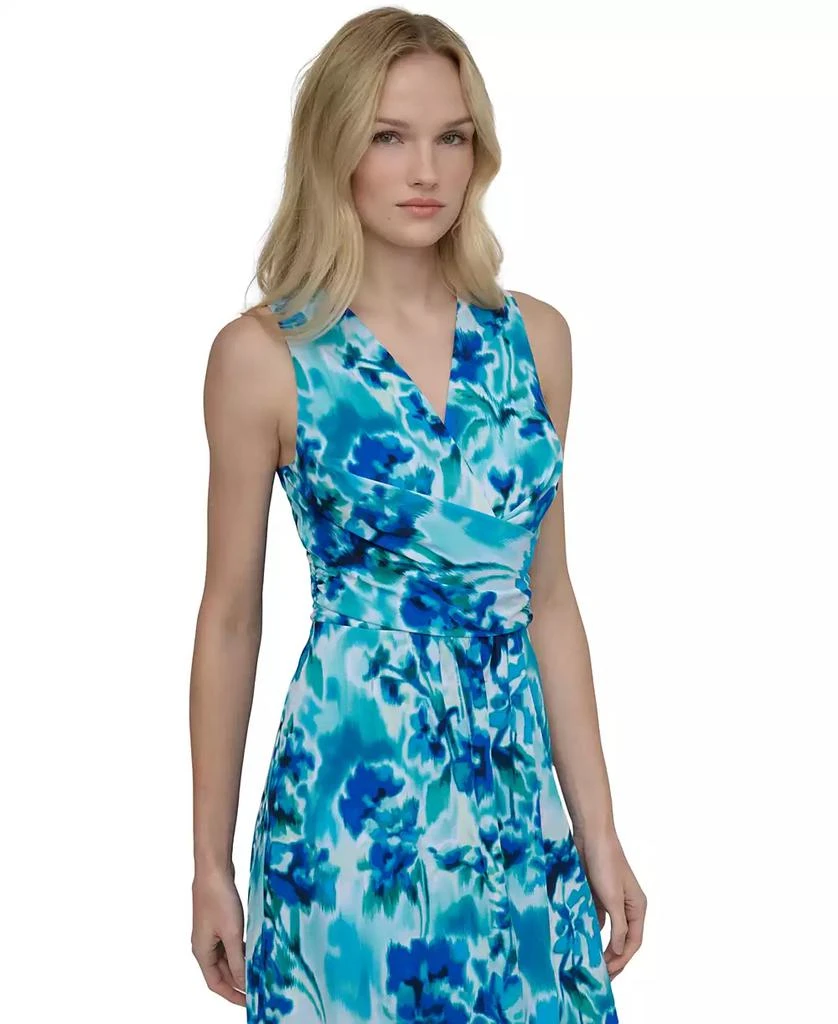 DKNY Women's Crossover Ruched Sleeveless Jersey Dress 3