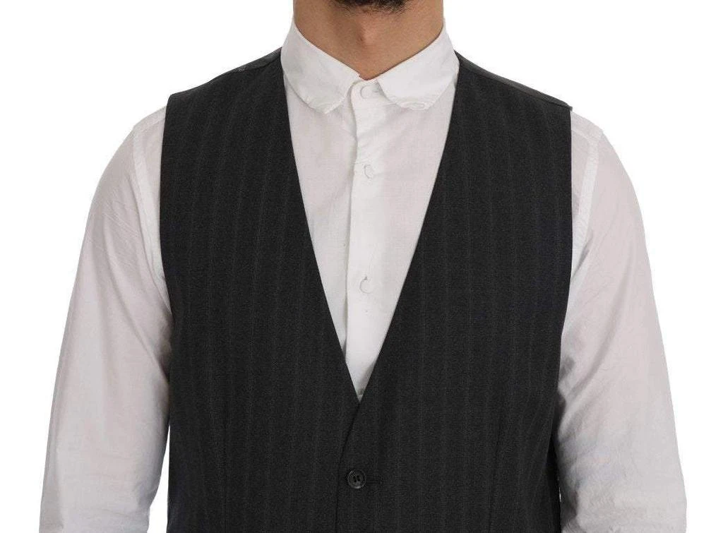 Dolce & Gabbana Dolce & Gabbana  Gray STAFF Wool Stretch Vest 4
