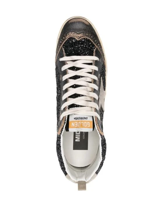 Golden Goose Black Glitter Mid Star Sneakers 4