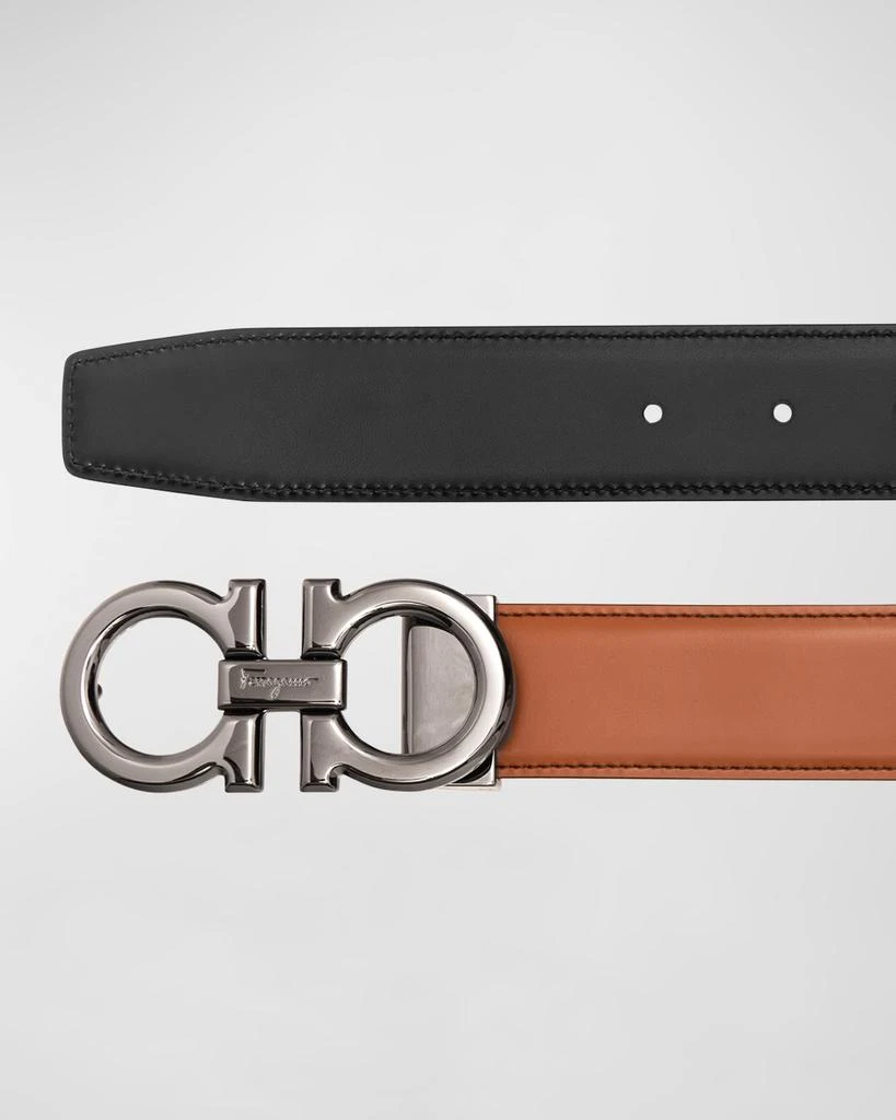 Salvatore Ferragamo Men's Double Adjustable Leather Gancini Belt 3